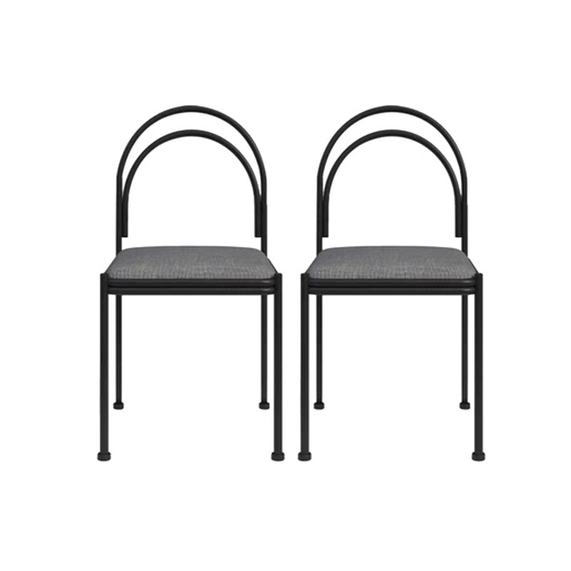 Industrial Style Armless Dining Chair Metal Frame Open Back Dining Chair for Bedroom