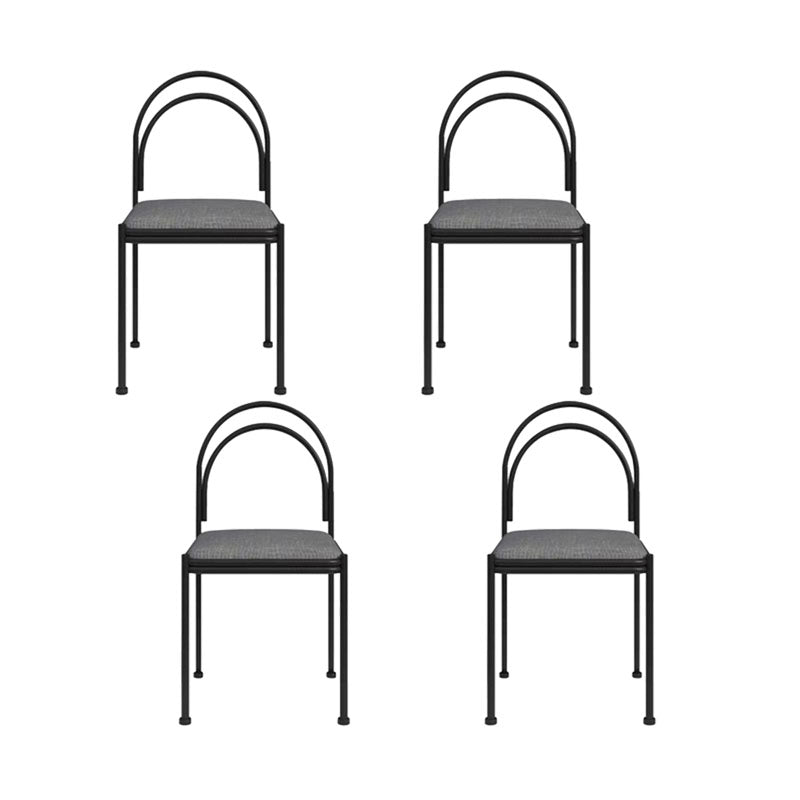 Industrial Style Armless Dining Chair Metal Frame Open Back Dining Chair for Bedroom