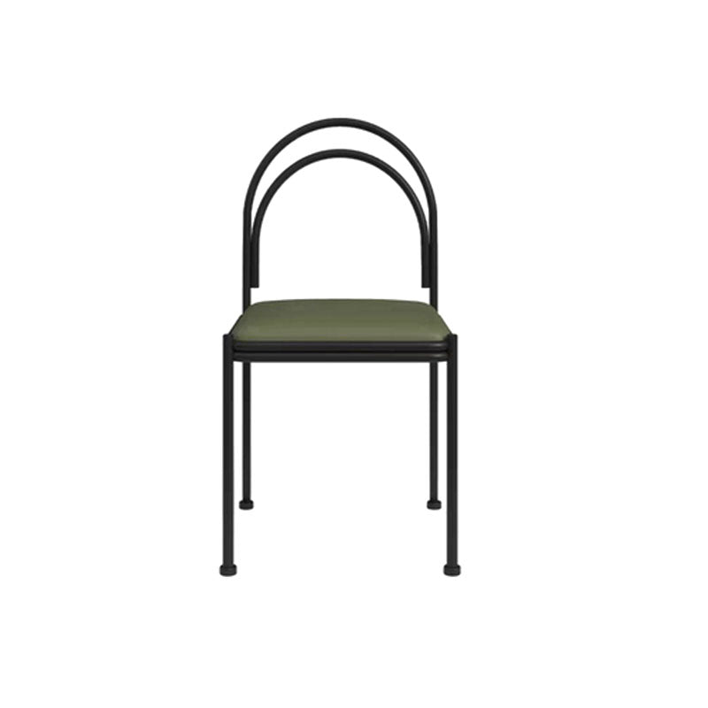 Industrial Style Armless Dining Chair Metal Frame Open Back Dining Chair for Bedroom