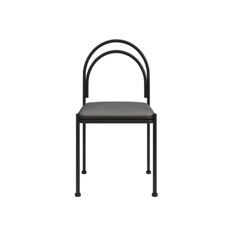 Industrial Style Armless Dining Chair Metal Frame Open Back Dining Chair for Bedroom