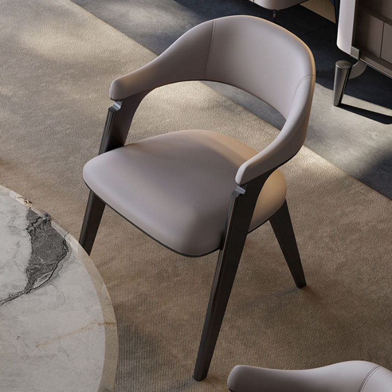 Industrial Style Arm Dining Chair Faux Leather Open Back Dining Chair for Bedroom Clearhalo 'Dining Chairs' 'Dining Tables & Seating' 'dining_chair' 'furn' 'furn_dining_chair' 'Furniture' 'Kitchen & Dining Furniture' 7240639