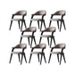 Industrial Style Arm Dining Chair Faux Leather Open Back Dining Chair for Bedroom Black 8 Piece Set Clearhalo 'Dining Chairs' 'Dining Tables & Seating' 'dining_chair' 'furn' 'furn_dining_chair' 'Furniture' 'Kitchen & Dining Furniture' 7240648