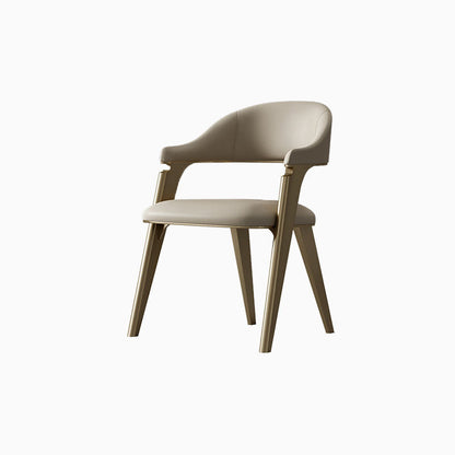 Industrial Style Arm Dining Chair Faux Leather Open Back Dining Chair for Bedroom Gold 1 Piece Clearhalo 'Dining Chairs' 'Dining Tables & Seating' 'dining_chair' 'furn' 'furn_dining_chair' 'Furniture' 'Kitchen & Dining Furniture' 7240649