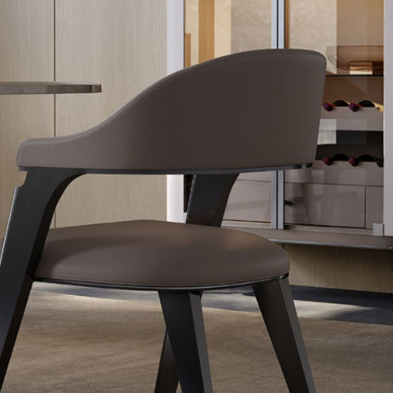 Industrial Style Arm Dining Chair Faux Leather Open Back Dining Chair for Bedroom Clearhalo 'Dining Chairs' 'Dining Tables & Seating' 'dining_chair' 'furn' 'furn_dining_chair' 'Furniture' 'Kitchen & Dining Furniture' 7240655