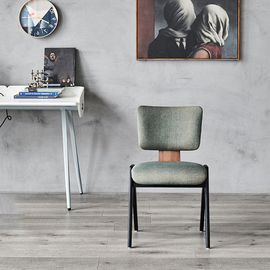 Industrial Style Armless Dining Chair Wooden Base Open Back Dining Chair for Bedroom