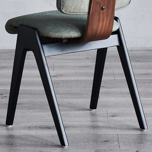 Industrial Style Armless Dining Chair Wooden Base Open Back Dining Chair for Bedroom