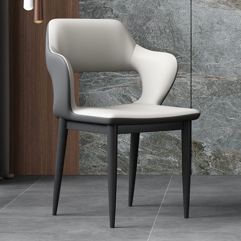 Industriestil Arm Speisestuhl Kunstleder offener Esszimmer für Wohnzimmer offener Rücken