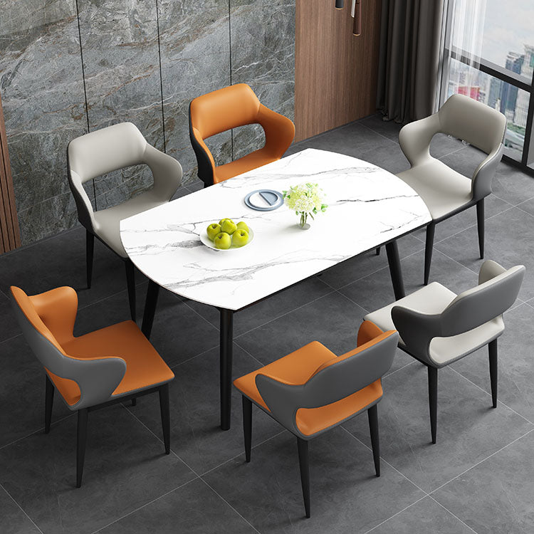 Industriestil Arm Speisestuhl Kunstleder offener Esszimmer für Wohnzimmer offener Rücken