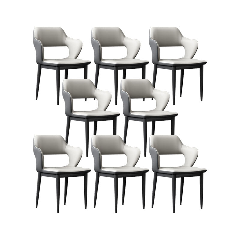 Industriestil Arm Speisestuhl Kunstleder offener Esszimmer für Wohnzimmer offener Rücken