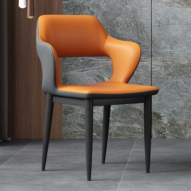 Industriestil Arm Speisestuhl Kunstleder offener Esszimmer für Wohnzimmer offener Rücken