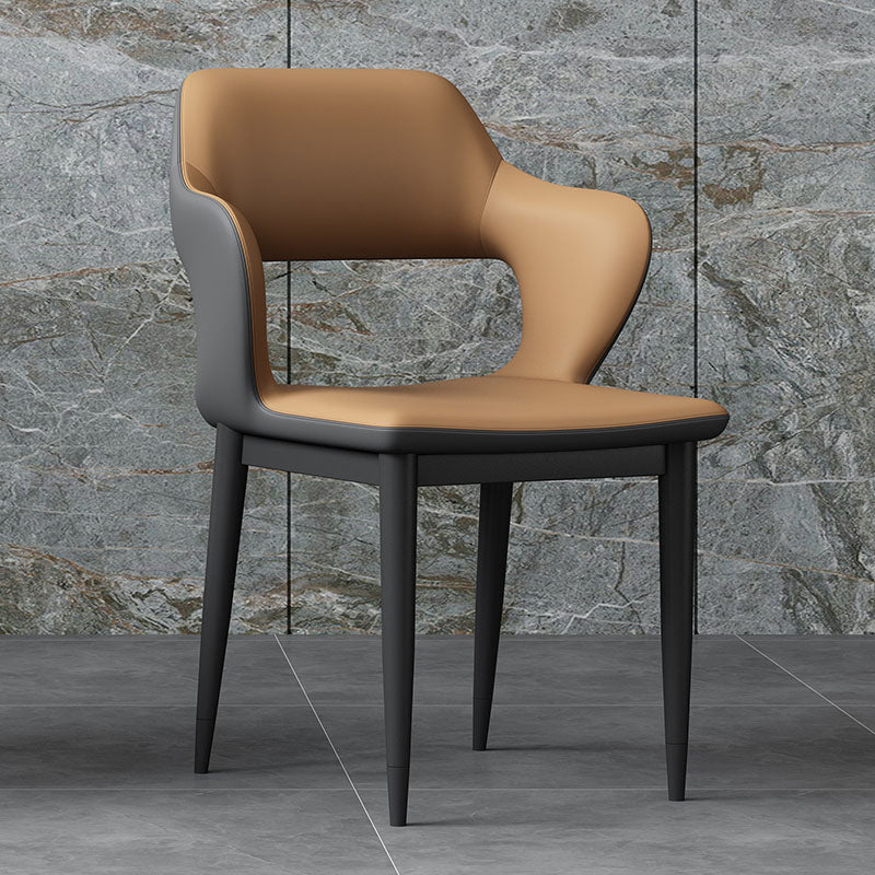 Industriestil Arm Speisestuhl Kunstleder offener Esszimmer für Wohnzimmer offener Rücken