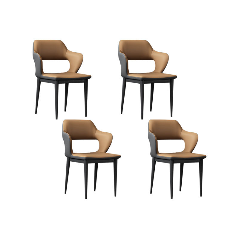 Industriestil Arm Speisestuhl Kunstleder offener Esszimmer für Wohnzimmer offener Rücken