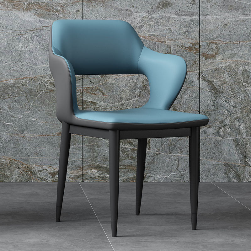 Industriestil Arm Speisestuhl Kunstleder offener Esszimmer für Wohnzimmer offener Rücken