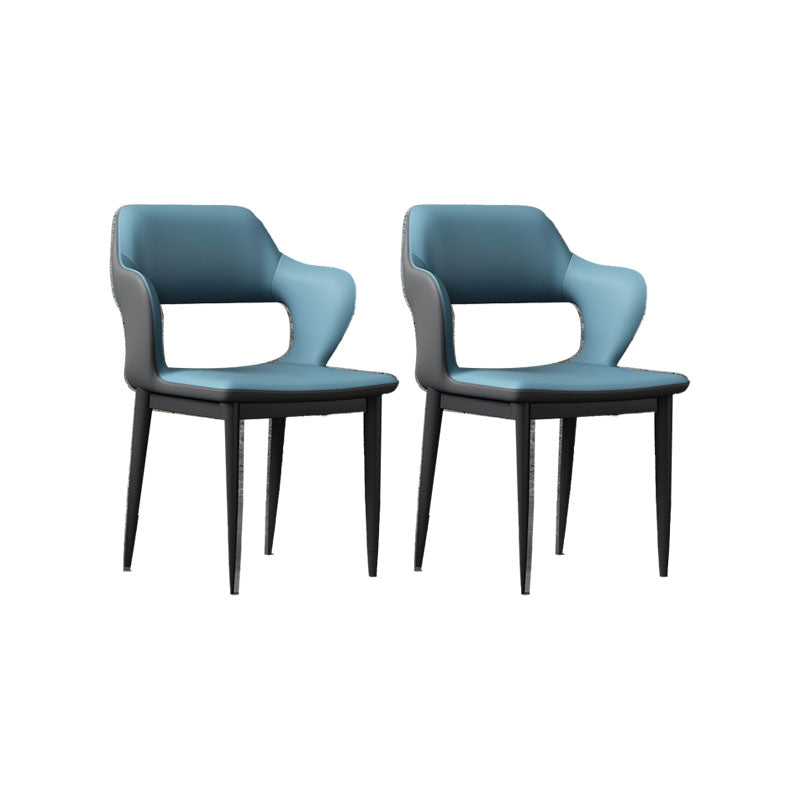 Industriestil Arm Speisestuhl Kunstleder offener Esszimmer für Wohnzimmer offener Rücken