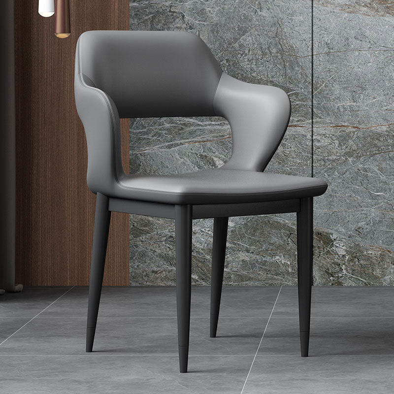 Industriestil Arm Speisestuhl Kunstleder offener Esszimmer für Wohnzimmer offener Rücken