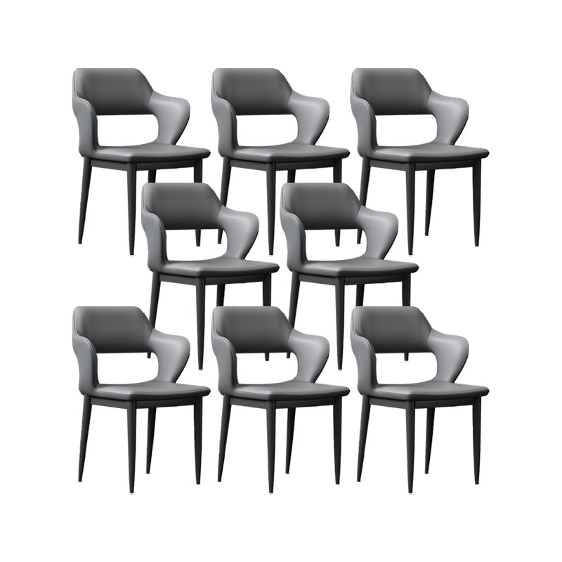 Industriestil Arm Speisestuhl Kunstleder offener Esszimmer für Wohnzimmer offener Rücken