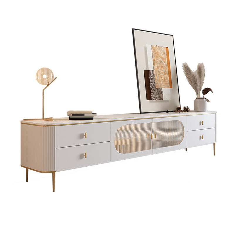 Modern TV Console Stone Media Console TV Stand with 4 Drawers 87"L x 15"W x 19"H Clearhalo 'furn' 'furn_tv_stands_entertainment_centers' 'Furniture' 'Living Room Furniture' 'TV Stands & Entertainment Centers' 'TV Stands & Media Storage Furniture' 'tv_stands_entertainment_centers' 7240876