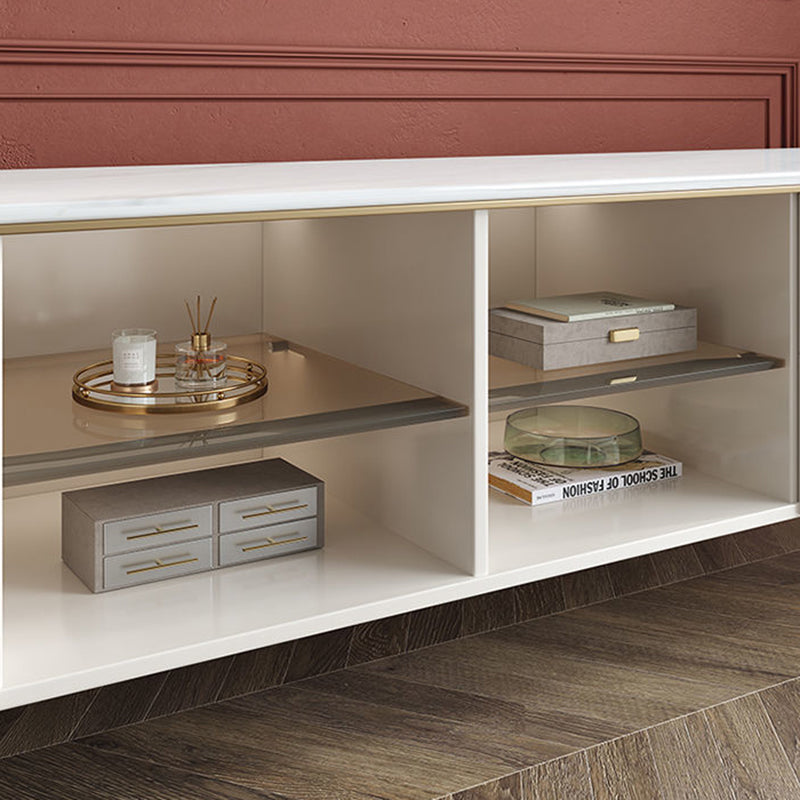 Console multimédia moderne Meuble TV Console de meuble TV en pierre avec 4 tiroirs