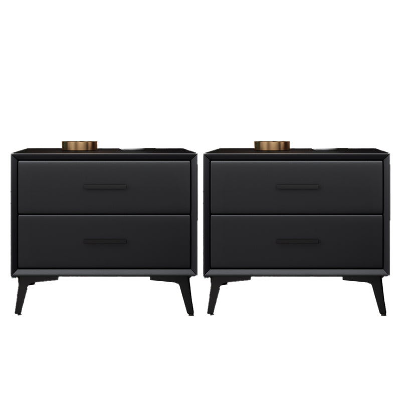 Comobilismo per letto contemporaneo di cabinetto in pelle con 2 cassetti