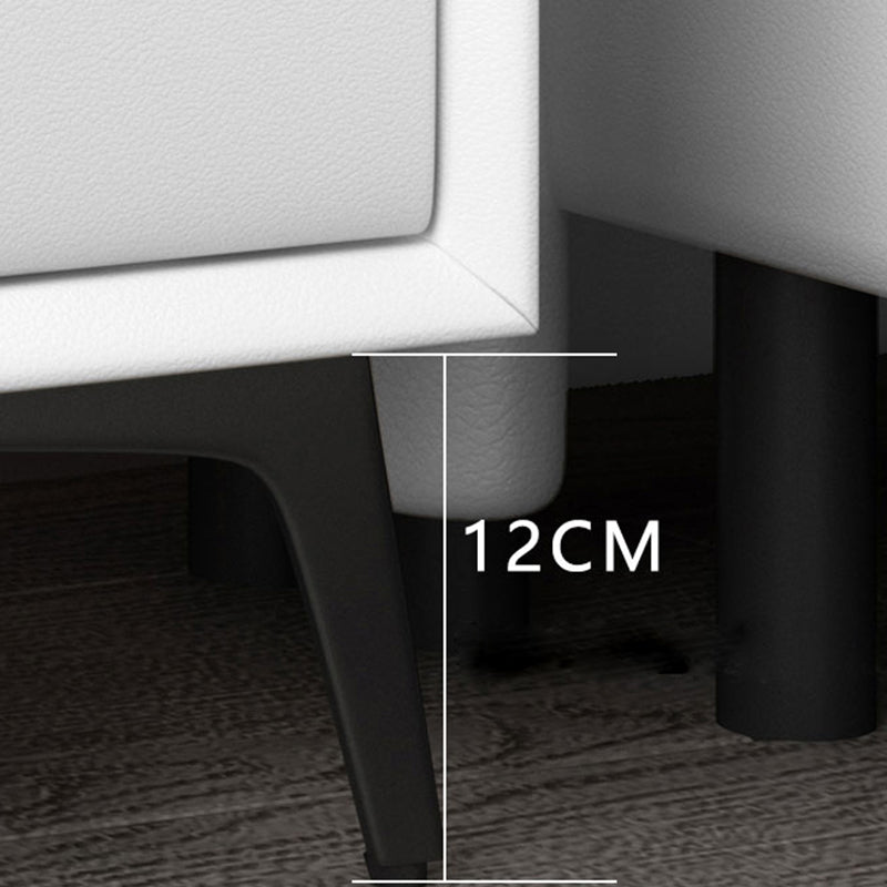 Comobilismo per letto contemporaneo di cabinetto in pelle con 2 cassetti