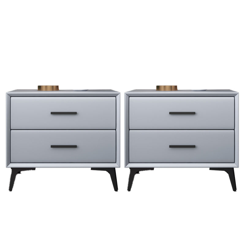 Comobilismo per letto contemporaneo di cabinetto in pelle con 2 cassetti