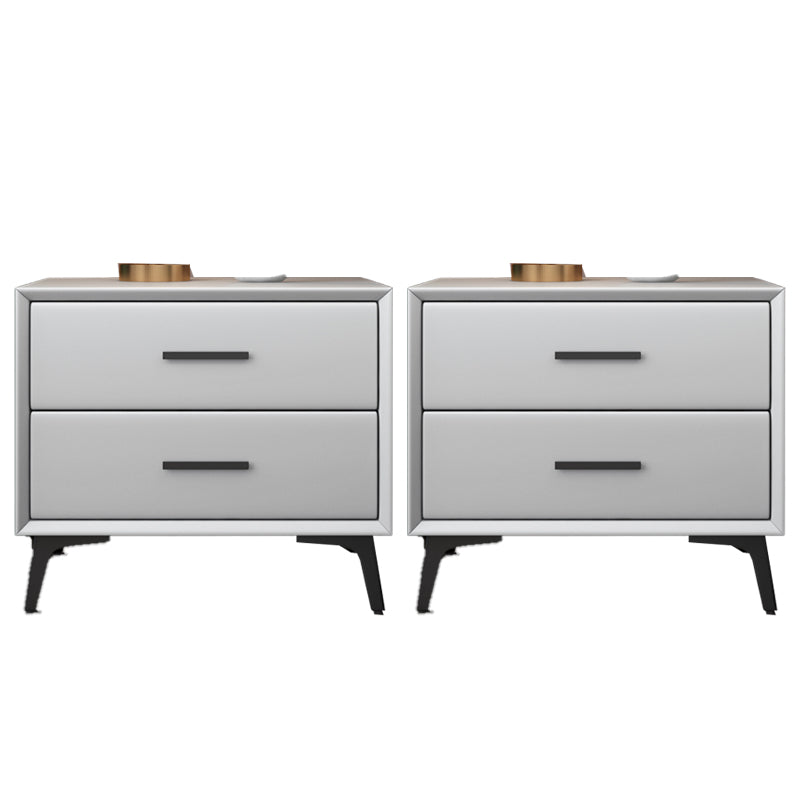 Comobilismo per letto contemporaneo di cabinetto in pelle con 2 cassetti