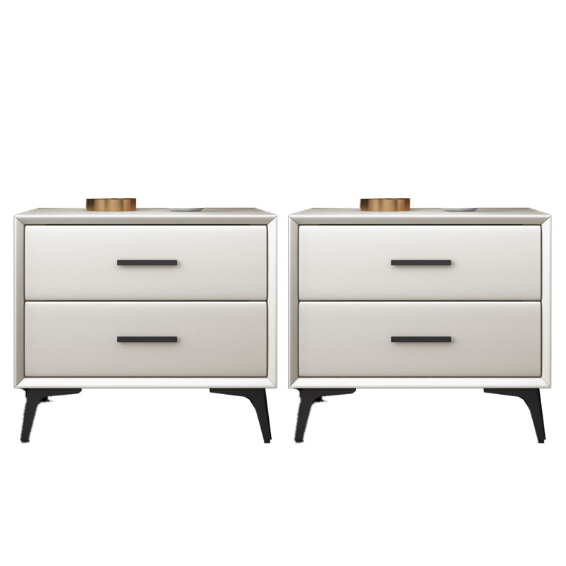 Comobilismo per letto contemporaneo di cabinetto in pelle con 2 cassetti