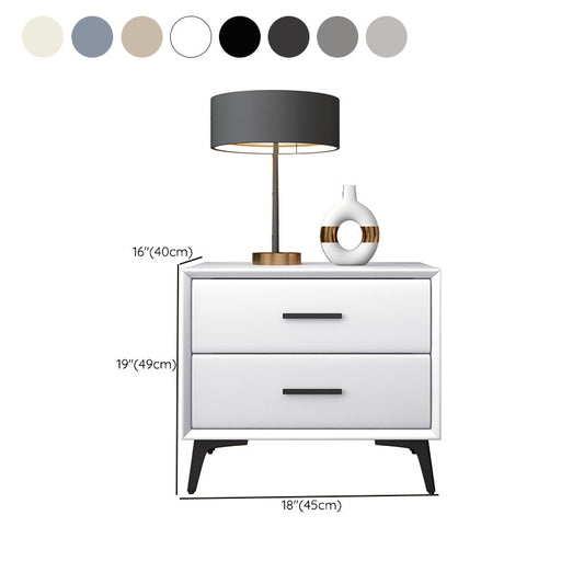 2つの引き出しが付いたレザーベッドサイドキャビネットコンテンポラリーベッドナイトスタンド