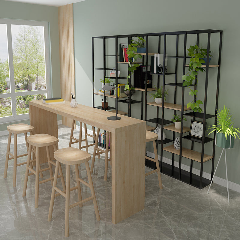 Set tavolo da bar moderno rettangolare Tavolo da bar in legno massello da 1/7 pezzi e sgabelli senza schienale