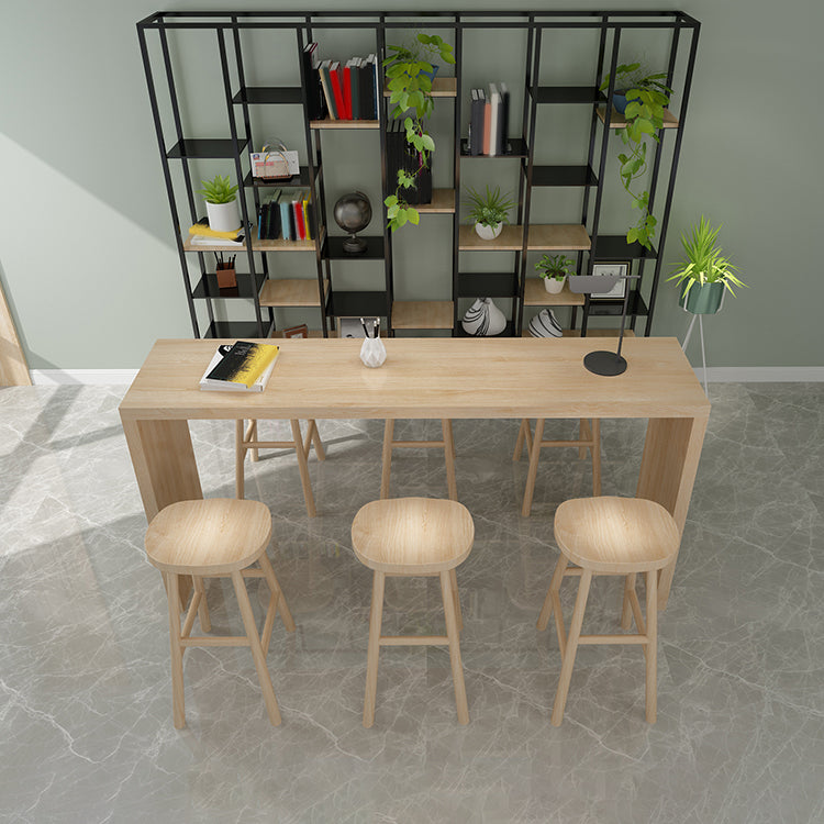 Set tavolo da bar moderno rettangolare Tavolo da bar in legno massello da 1/7 pezzi e sgabelli senza schienale