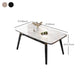 Pieds en caoutchouc de table à manger rectangulaire en pierre pliable pour salle à manger