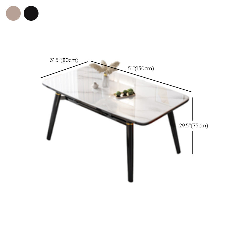 Pieds en caoutchouc de table à manger rectangulaire en pierre pliable pour salle à manger