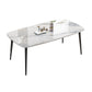 Modern Stone Rectangle Dining Table 4 Metal Legs for Dining Room Gloss White 51.2"L x 31.5"W x 29.5"H Without Chairs Clearhalo 'Dining Tables & Seating' 'Dining Tables' 'dining_table' 'furn' 'furn_dining_table' 'Furniture' 'Kitchen & Dining Furniture' 7242772