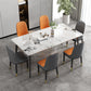 Modern Stone Rectangle Dining Table 4 Metal Legs for Dining Room Clearhalo 'Dining Tables & Seating' 'Dining Tables' 'dining_table' 'furn' 'furn_dining_table' 'Furniture' 'Kitchen & Dining Furniture' 7242773