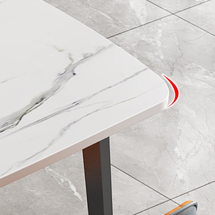 Modern Stone Rectangle Dining Table 4 Metal Legs for Dining Room Clearhalo 'Dining Tables & Seating' 'Dining Tables' 'dining_table' 'furn' 'furn_dining_table' 'Furniture' 'Kitchen & Dining Furniture' 7242780