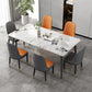 Modern Stone Rectangle Dining Table 4 Metal Legs for Dining Room Clearhalo 'Dining Tables & Seating' 'Dining Tables' 'dining_table' 'furn' 'furn_dining_table' 'Furniture' 'Kitchen & Dining Furniture' 7242786