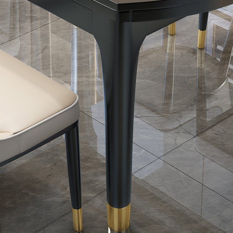Modern Foldable Stone Dining Table Rubber Wood Legs for Dining Room Clearhalo 'Dining Tables & Seating' 'Dining Tables' 'dining_table' 'furn' 'furn_dining_table' 'Furniture' 'Kitchen & Dining Furniture' 7242834