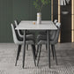 Mesa de comedor de piedra rectangular moderna con 4 patas de metal para comedor