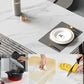 Mesa de comedor de piedra rectangular moderna con 4 patas de metal para comedor