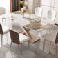 Glam Stone Rectangle Dining Table Metal Base for Dining Room Clearhalo 'Dining Tables & Seating' 'Dining Tables' 'dining_table' 'furn' 'furn_dining_table' 'Furniture' 'Kitchen & Dining Furniture' 7242862