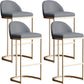 Bucket Faux Leather Dining Stool Low Back Bar Stool with Gold Metal Base 4 Piece Set Clearhalo 'Bar Furniture' 'Bar Stools' 'bar_stools' 'furn' 'furn_bar_stools' 'Furniture' 'Kitchen & Dining Furniture' 7243910