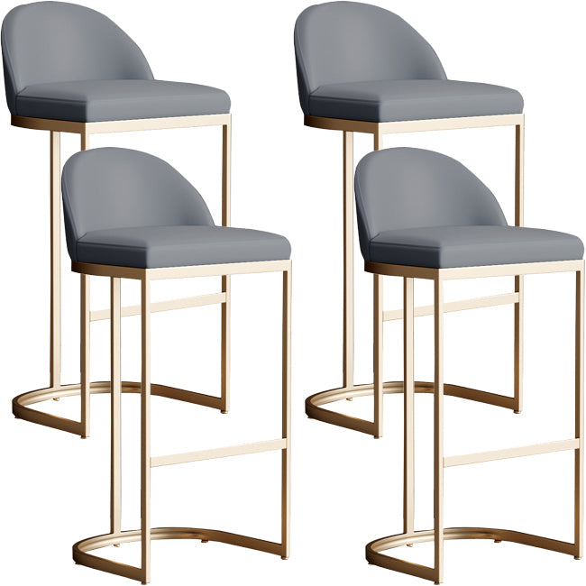 Bucket Faux Leather Dining Stool Low Back Bar Stool with Gold Metal Base 4 Piece Set Clearhalo 'Bar Furniture' 'Bar Stools' 'bar_stools' 'furn' 'furn_bar_stools' 'Furniture' 'Kitchen & Dining Furniture' 7243910