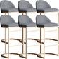 Bucket Faux Leather Dining Stool Low Back Bar Stool with Gold Metal Base 6 Piece Set Clearhalo 'Bar Furniture' 'Bar Stools' 'bar_stools' 'furn' 'furn_bar_stools' 'Furniture' 'Kitchen & Dining Furniture' 7243912