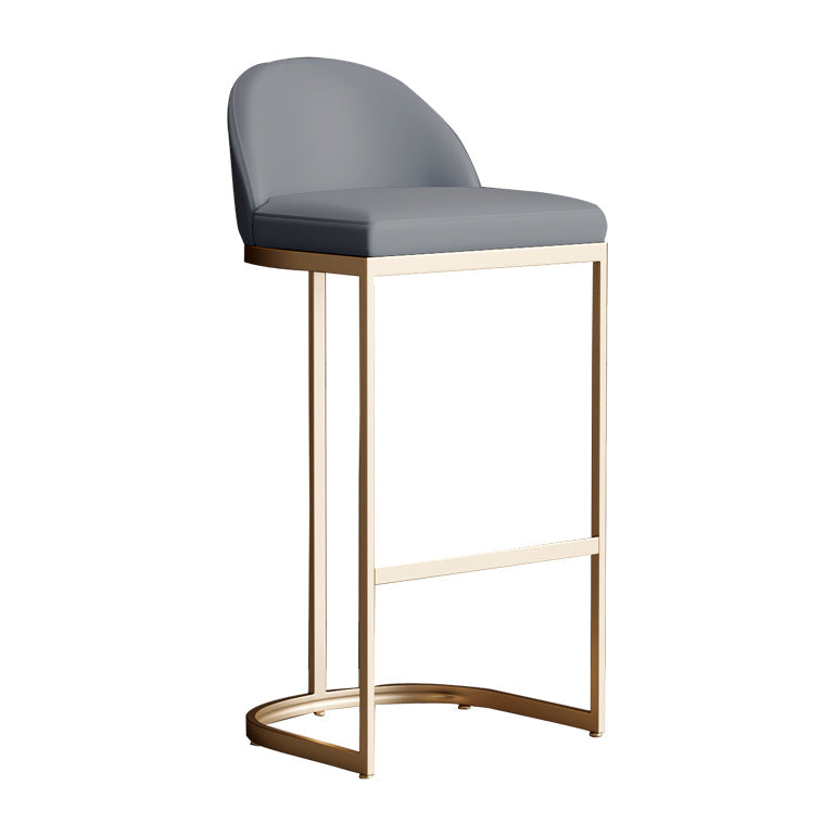 Bucket Faux Leather Dining Stool Low Back Bar Stool with Gold Metal Base Clearhalo 'Bar Furniture' 'Bar Stools' 'bar_stools' 'furn' 'furn_bar_stools' 'Furniture' 'Kitchen & Dining Furniture' 7243916