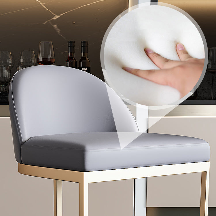 Bucket Faux Leather Dining Stool Low Back Bar Stool with Gold Metal Base Clearhalo 'Bar Furniture' 'Bar Stools' 'bar_stools' 'furn' 'furn_bar_stools' 'Furniture' 'Kitchen & Dining Furniture' 7243917