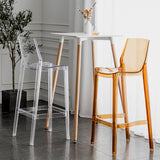 Living Room Acrylic Bar Stools Contemporary Low Back Counter Chair