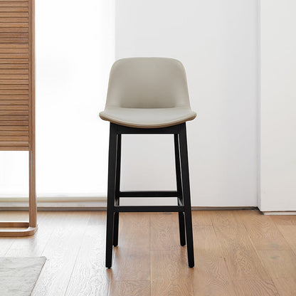 Fucile in pelle in pelle Piccolo di base nera e sgabello con schienale