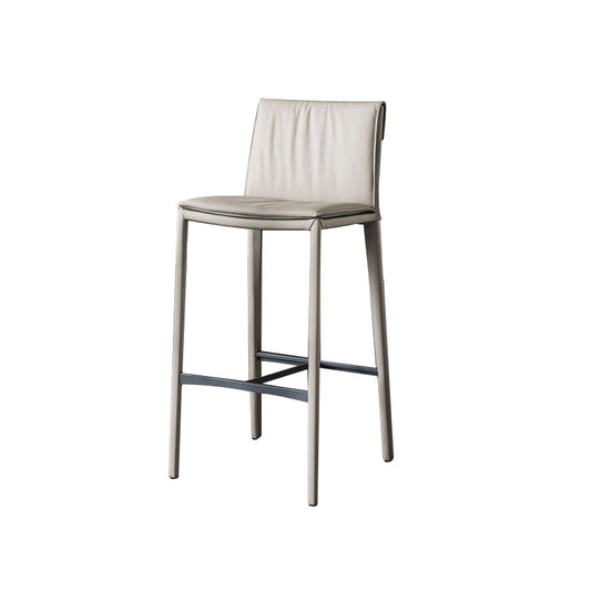 Nordic Style Metal Bar Stool Rectangle Leather Bar Stools for Living Room