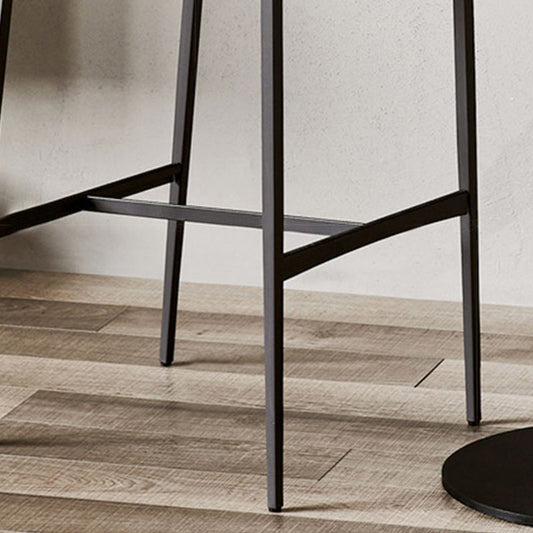 Nordic Style Metal Bar Stool Rectangle Leather Bar Stools for Living Room
