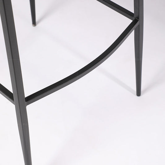 Faux Leather Bar Stools Low Back Dining Stools with Metal Base